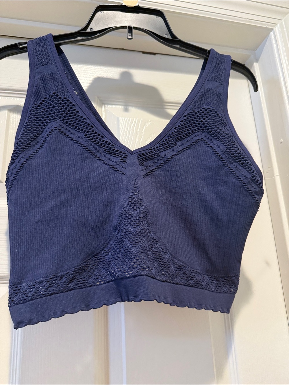 NWT Aerie Navy MeshLace-Trim Seamless CoquetteStretch Crop Top Tank PlusSize XXL
